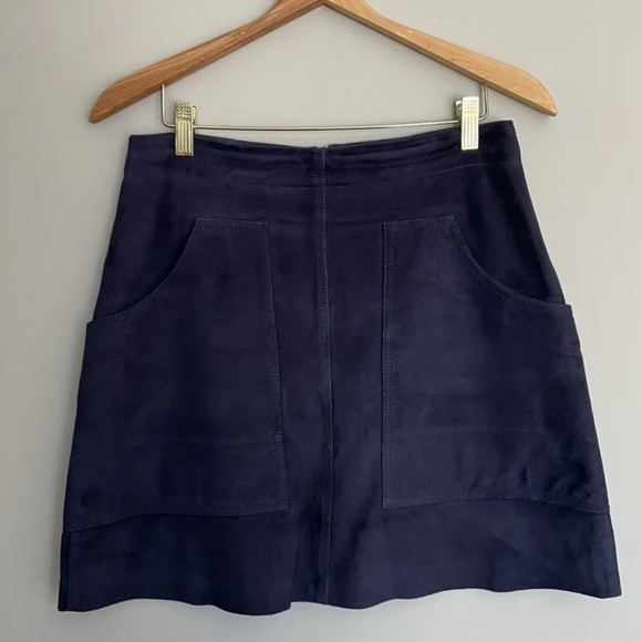 Whistles A-Line Suede Skirt, Navy, US 6 - Picture 1 of 9